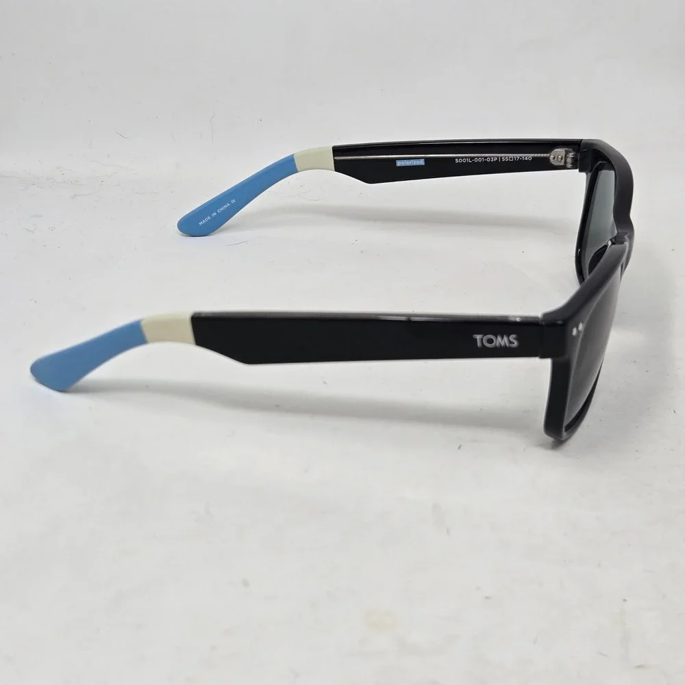 TOMS Beachmaster Polarized Sunglasses Black Blue S001L-001-03P 55-17-140